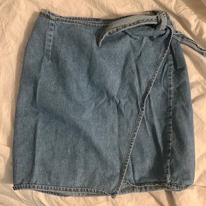 Denim Wrap Skirt